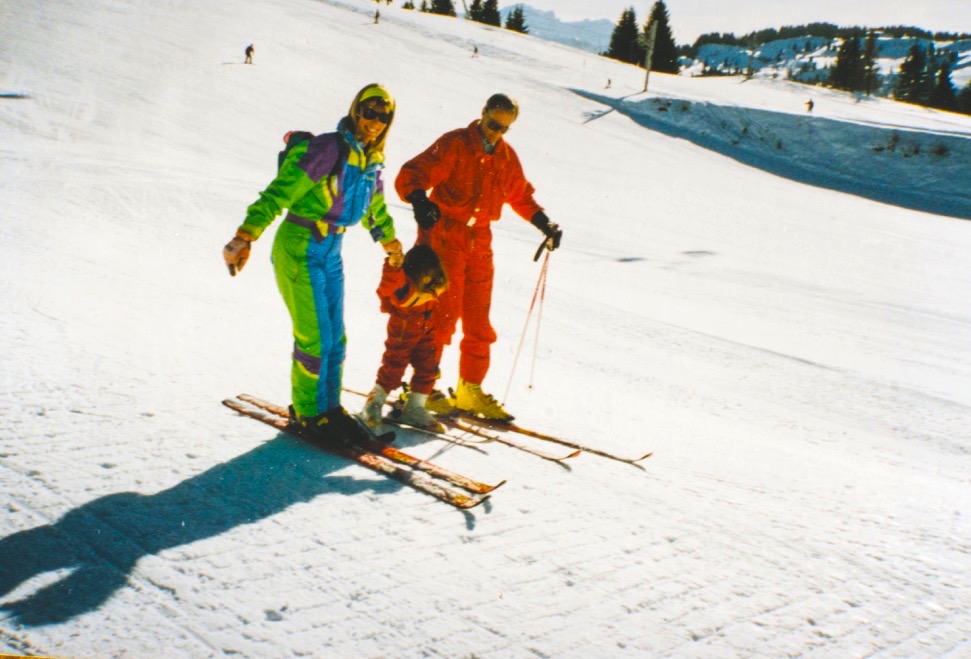 Learning to ski in Les Gets with my parents